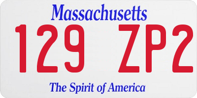 MA license plate 129ZP2