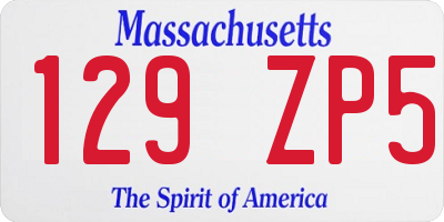 MA license plate 129ZP5