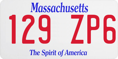 MA license plate 129ZP6