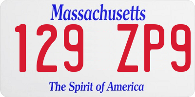 MA license plate 129ZP9