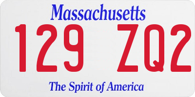MA license plate 129ZQ2