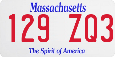 MA license plate 129ZQ3