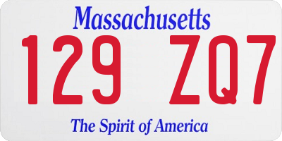MA license plate 129ZQ7