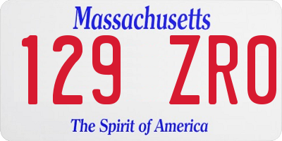 MA license plate 129ZR0