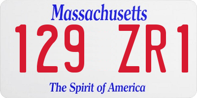 MA license plate 129ZR1