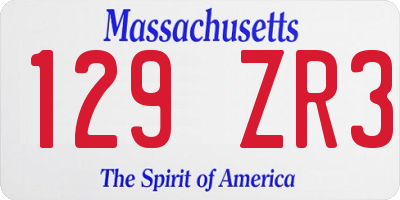 MA license plate 129ZR3
