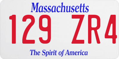 MA license plate 129ZR4