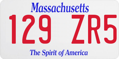 MA license plate 129ZR5