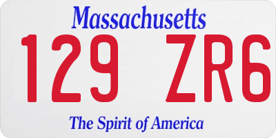 MA license plate 129ZR6