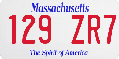 MA license plate 129ZR7