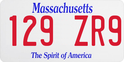 MA license plate 129ZR9