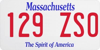 MA license plate 129ZS0