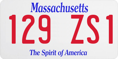 MA license plate 129ZS1