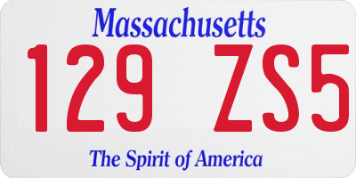 MA license plate 129ZS5