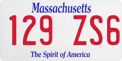 MA license plate 129ZS6