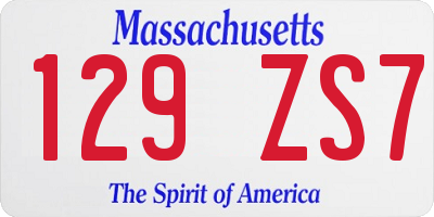 MA license plate 129ZS7