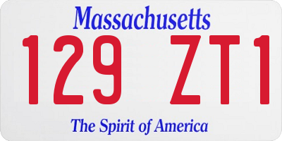 MA license plate 129ZT1