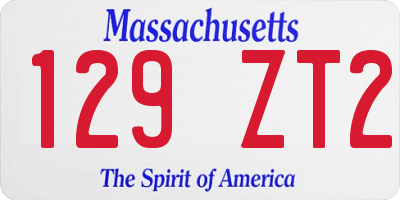 MA license plate 129ZT2