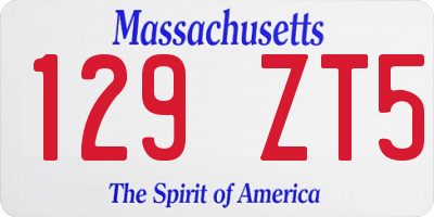 MA license plate 129ZT5