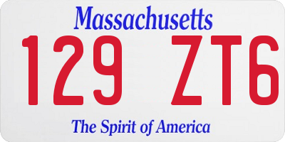 MA license plate 129ZT6