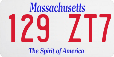 MA license plate 129ZT7