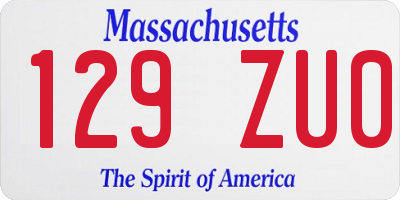 MA license plate 129ZU0
