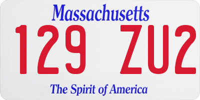 MA license plate 129ZU2