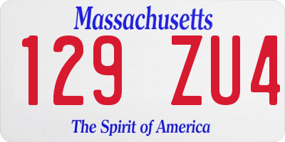 MA license plate 129ZU4