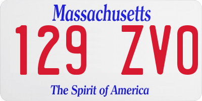 MA license plate 129ZV0