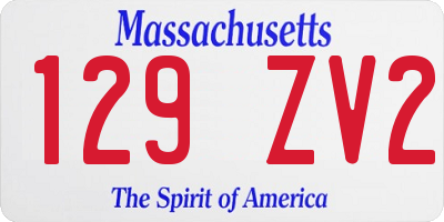 MA license plate 129ZV2