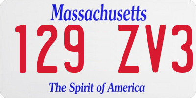 MA license plate 129ZV3