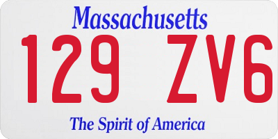 MA license plate 129ZV6