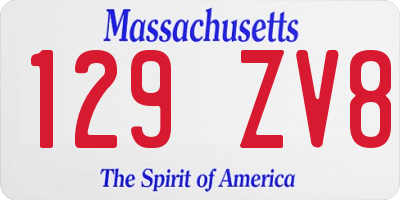 MA license plate 129ZV8
