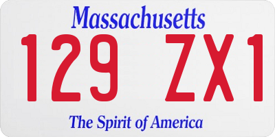 MA license plate 129ZX1