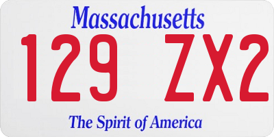 MA license plate 129ZX2