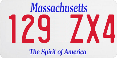 MA license plate 129ZX4