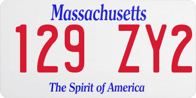 MA license plate 129ZY2