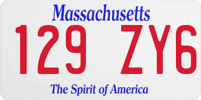 MA license plate 129ZY6