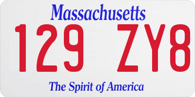 MA license plate 129ZY8