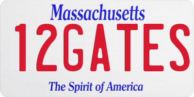 MA license plate 12GATES