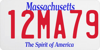 MA license plate 12MA79