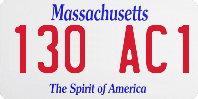 MA license plate 130AC1