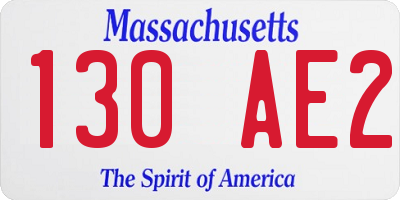 MA license plate 130AE2