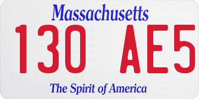 MA license plate 130AE5