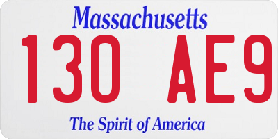 MA license plate 130AE9