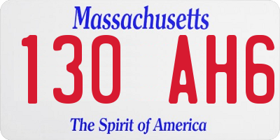MA license plate 130AH6