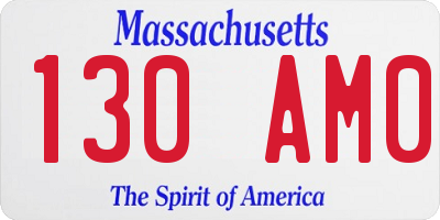 MA license plate 130AM0