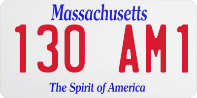 MA license plate 130AM1