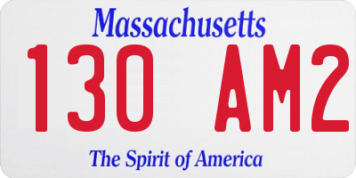 MA license plate 130AM2
