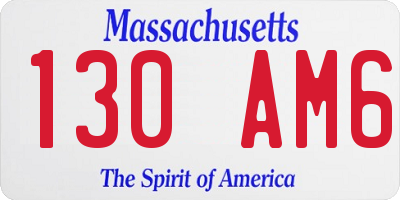 MA license plate 130AM6